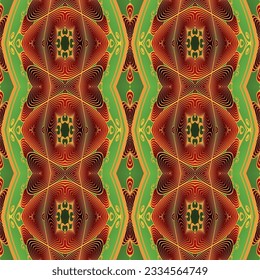Seamless textured abstract background in green red and yellow colors