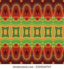 Seamless textured abstract background in green red and yellow colors