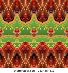 Seamless textured abstract background in green red and yellow colors