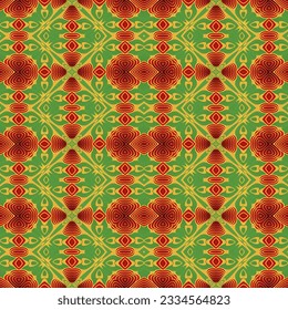 Seamless textured abstract background in green red and yellow colors
