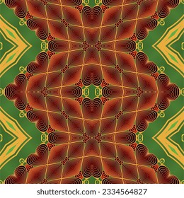 Seamless textured abstract background in green red and yellow colors