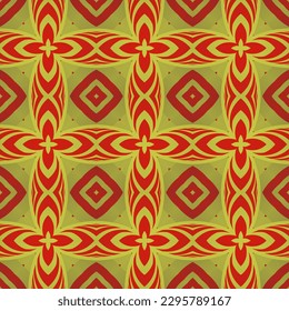 Seamless textured abstract background in red combined with yellow gold