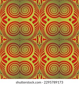 Seamless textured abstract background in red combined with yellow gold