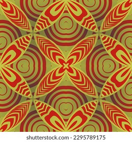 Seamless textured abstract background in red combined with yellow gold