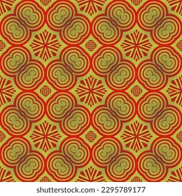 Seamless textured abstract background in red combined with yellow gold