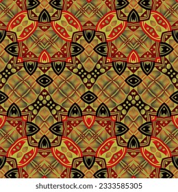 Seamless textured abstract background in red, yellow gold and other colors