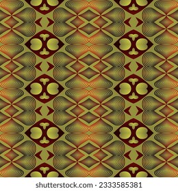 Seamless textured abstract background in red, yellow gold and other colors