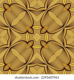 Seamless textured abstract background in yellow gold combined with brown