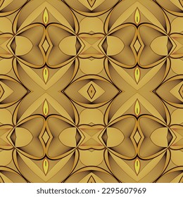 Nahtlos strukturierter abstrakter Hintergrund auf gelbem goldenem Hintergrund kombiniert mit braunem Hintergrund