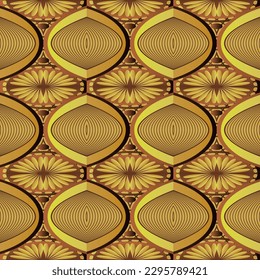 Seamless textured abstract background in yellow gold combined with brown