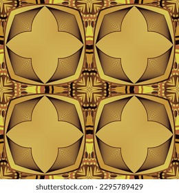 Seamless textured abstract background in yellow gold combined with brown