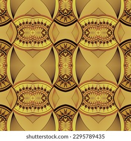 Seamless textured abstract background in yellow gold combined with brown