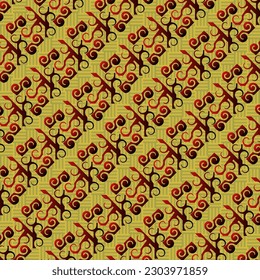 Seamless textured abstract background in yellow combined with red