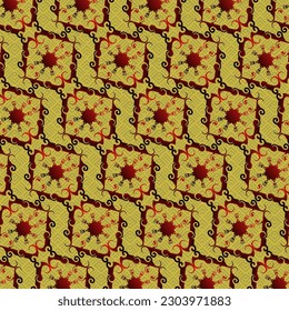 Seamless textured abstract background in yellow combined with red