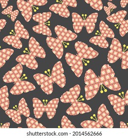 Seamless textured abstract butterfly pattern. Suitable for packaging, fabric, gift wrap, scrapbooking, background pattern and other design projects. 