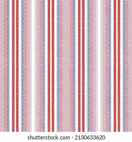 Seamless textured autumn and winter striped pattern, pink with red stripe on a white background, for wrapping, wallpaper, textile.vector grunge stripes,