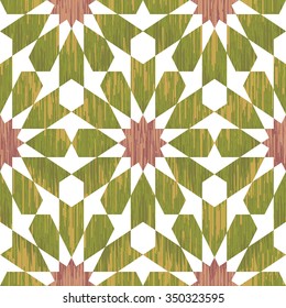Seamless Textured Geometric Arabesque Background Pattern