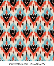 SEAMLESS TEXTURED IKAT GEOMETRIC AZTEC JACQUARD WOVEN BAROQUE PATTERN SWATCH