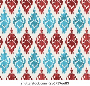 SEAMLESS TEXTURED IKAT GEOMETRIC AZTEC JACQUARD WOVEN BAROQUE PATTERN SWATCH