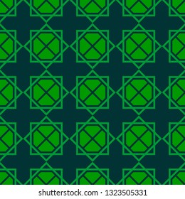 seamless textured islamic pattern with arabic ornament.geometric vector design for fabric wallpaper clothes or background.green