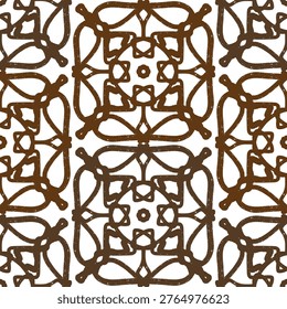 Seamless textured lace pattern in doodle style, hand drawn vector illustration, swirl ornament with vintage grunge brush strokes for textile wallpaper, packaging and surface design.