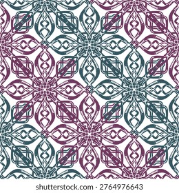 Seamless textured lace pattern in doodle style, hand drawn vector illustration, swirl ornament with vintage grunge brush strokes for textile wallpaper, packaging and surface design.