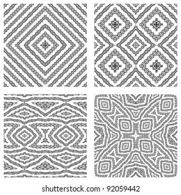 seamless textures against white background, abstract patterns; vector art illustration