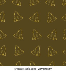 Seamless textures with contour school hand bells