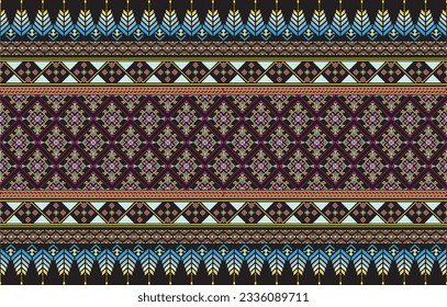 Seamless Textures with ethnic patterns. Navajo geometric abstract print. Decorative decoration with a rustic feel. The design is inspired by Native Americans. Colors are black and white.