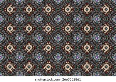 Texturas sem costura com padrões étnicos. Impressão abstrata geométrica navajo. Decoração decorativa com um toque rústico. O design é inspirado nos nativos americanos. As cores são preto e branco.