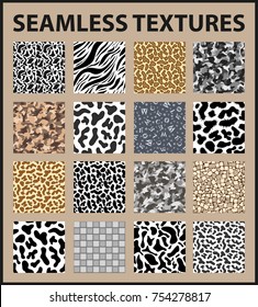 Seamless textures pack. Vector illustration