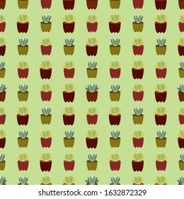 seamless textures patterns patterns of different types of cactus succulents for printing, wallpaper, background, surface texture, tiles on beautiful backgrounds.