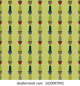 seamless textures patterns patterns of different types of cactus succulents for printing, wallpaper, background, surface texture, tiles on beautiful backgrounds.