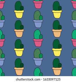 seamless textures patterns patterns of different types of cactus succulents for printing, wallpaper, background, surface texture, tiles on beautiful backgrounds.