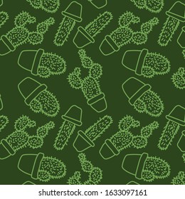 seamless textures patterns patterns of different types of cactus succulents for printing, wallpaper, background, surface texture, tiles on beautiful backgrounds.