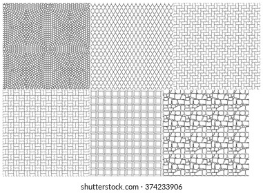 Seamless textures of paving slabs for landscaping