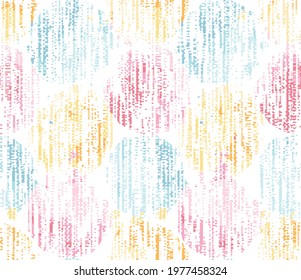 Seamless texured circle pattern in pastel colors. Summer allover design for Textile, Wallpaper and Greetings. 