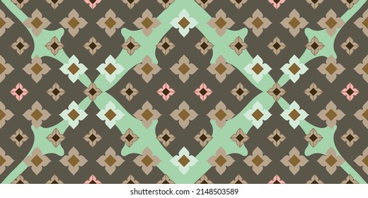 Arte tailandés sin inconvenientes abstracto rayado de tonos frescos vector para tarjeta, tela, decoración 
