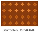 Seamless Thai art pattern: small yellow Thai bullet wood on a brown background  