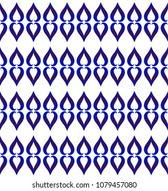 seamless Thai pattern, Abstract blue and white modern shape background for design, porcelain, chinaware, ceramic tile, ceiling, texture, wall, paper silk and fabric, vector illustration