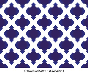 seamless Thai pattern, Abstract blue and white modern shape background for design, porcelain, chinaware, ceramic tile, ceiling, texture, indigo, wall, paper silk and fabric, vector illustration