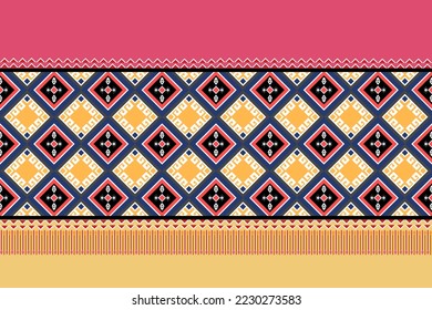 nahtlose thailändische Muster schöne traditionelle orientalische ethnische geometrische Muster Stickerei, abstrakte, Textur, Design, Stoff, Kleidung, Wrap, Teppich, Vektorgrafik.