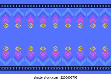 seamless thai pattern beautiful traditional oriental ethnic geometric pattern embroidery, abstract, texture, design, fabric, clothing, wrap, rug, vector illustration.