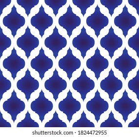 seamless Thai pattern, Chinaware seamless decor, cute porcelain background, pottery flok print, ceramic wallpaper, blue and white China wallpaper, earthenware, indigo modern design vector illustration