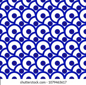 seamless Thai pattern indigo, Abstract blue and white modern shape background for design, porcelain, chinaware, ceramic tile, ceiling, texture, wall, paper? silk and fabric, vector illustration