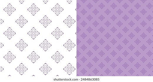 Seamless Thai pattern on a white background. The concept of traditional Thai cultural patterns. Flat style design. Vector illustration.