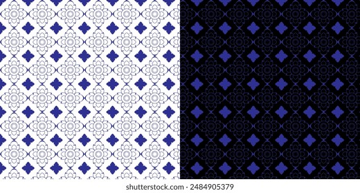Nahtloses Thai-Muster auf weißem Hintergrund. Das Konzept der traditionellen thailändischen kulturellen Muster. Flaches Design. Vektorillustration.