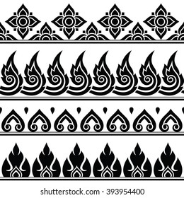 Seamless Thai pattern, repetitive design from Thailand - folk art style