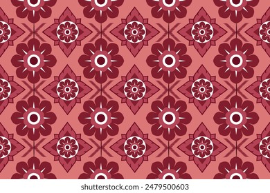 Nahtloses Thai-Muster. Traditionelles Orient-Ornament. Klassische Vintage-Blumenmuster auf rosa Hintergrund. Design für Stoff, Bildschirmhintergrund, Textil, Fliesen oder Papier.