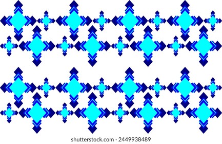 Seamless Thai traditional diamond pattern in blue and white colors, two tone blue diamond grid repeat pattern, replete image, design for fabric printing
